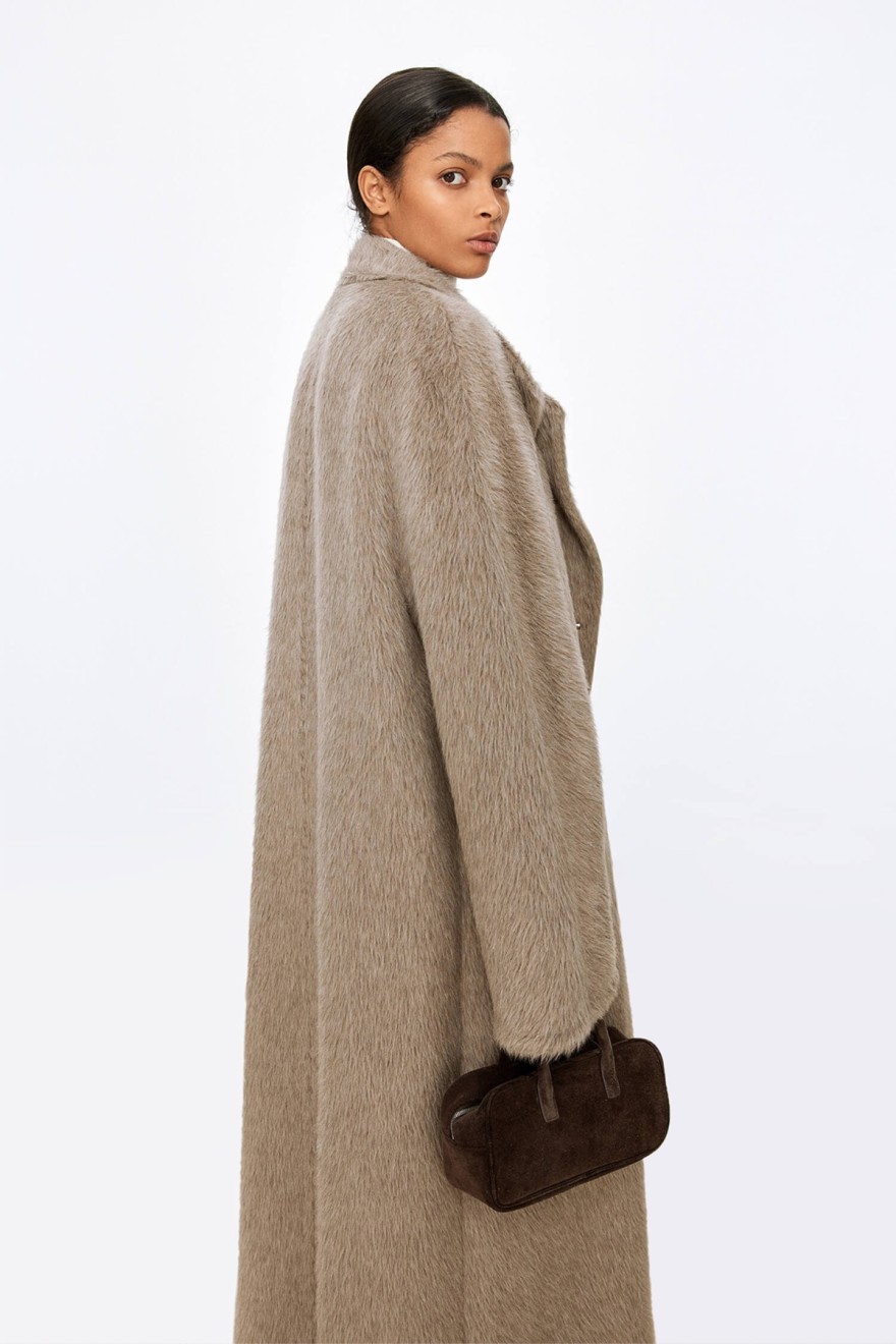 Italian Alpaca Versatile Collar Long Coat