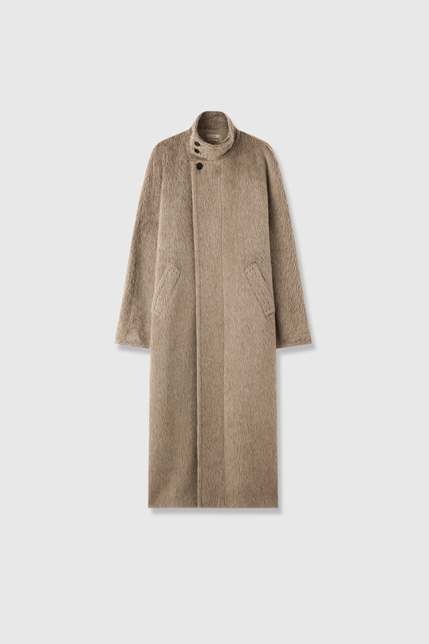 Italian Alpaca Versatile Collar Long Coat