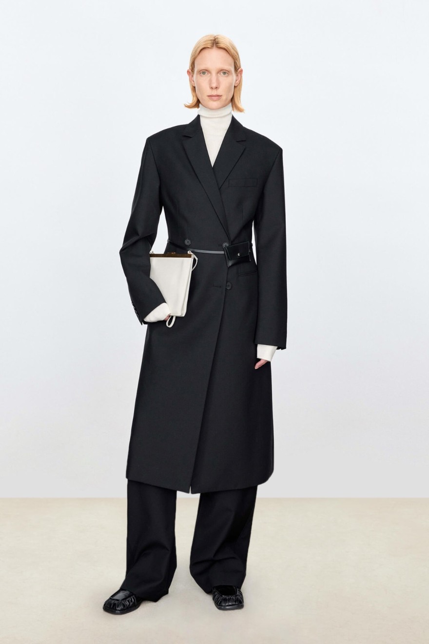 Italian Twill Mohair Wool Long Coat
