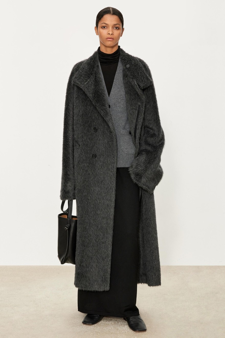 Italian Alpaca Versatile Collar Long Coat
