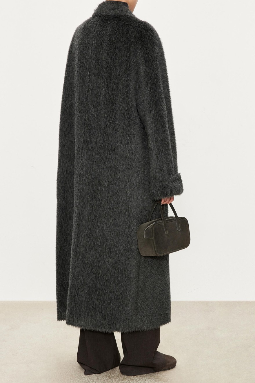 Italian Alpaca Versatile Collar Long Coat
