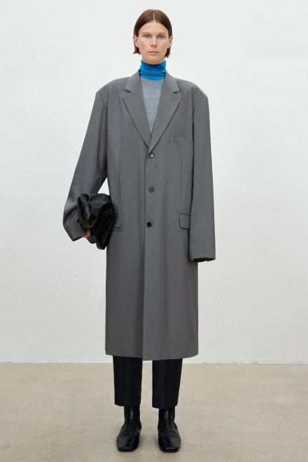 Italian Twill Mohair Wool Long Coat