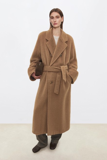 美品 allegri Linea platinum アンゴラ ロングコート 46 Italian Alpaca Versatile Collar Long Coat